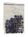 100-piece 4-hole buttons packet - blue and golden. 