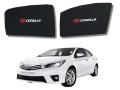 Toyota Corolla 2014 to 2021 Sun Shades Car Windows Curtains 4 pieces With Corolla Logo, Foldable, Jet Black. 