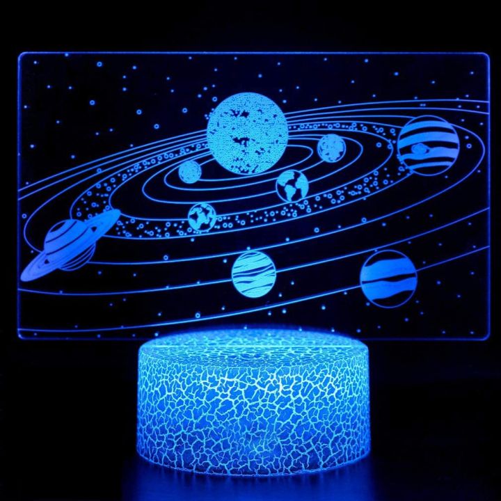 Solar System Nine Planets Lava Decor Night Light Space Universe 3D LED ...