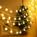 20 LED Battery Operated Star String Fairy Lights – Warm White Twinkling Star Lamps for Wedding, Birthday Party, Christmas, Ramadan, Eid, Home Decoration, Bedroom, Garden, Festival, Indoor & Outdoor Lighting. 