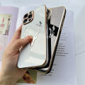 AMORVOR for Samsung Galaxy J4 Plus 2018 / J4 Prime Back Cover Mirror Lucky Deer Luxury 6D Plating Soft Silicone Phone Case. 
