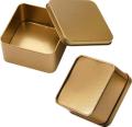 Pack of 2 - Multipurposed Tin Storage Box, Tin Boxes with Lids, Empty Metal Tins, Portable Metal Container Organizer for Cookies, Candy, Treats, Gifts, Gifts and Crafts. 