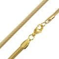 Gold Plated Stainless Steel Snake Chain Necklace For Men Boys. 
