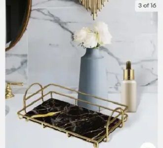 Modern Decorative Tray Bathroom Tray Home Decor Organizer Storage Tray for Perfume Vanity Coffee Table Food Plates