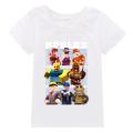 Fashionable children's clothing fine cotton OX game peripheral new ROBL two-dimensional short-sleeved T-shirt for boys and girls. 