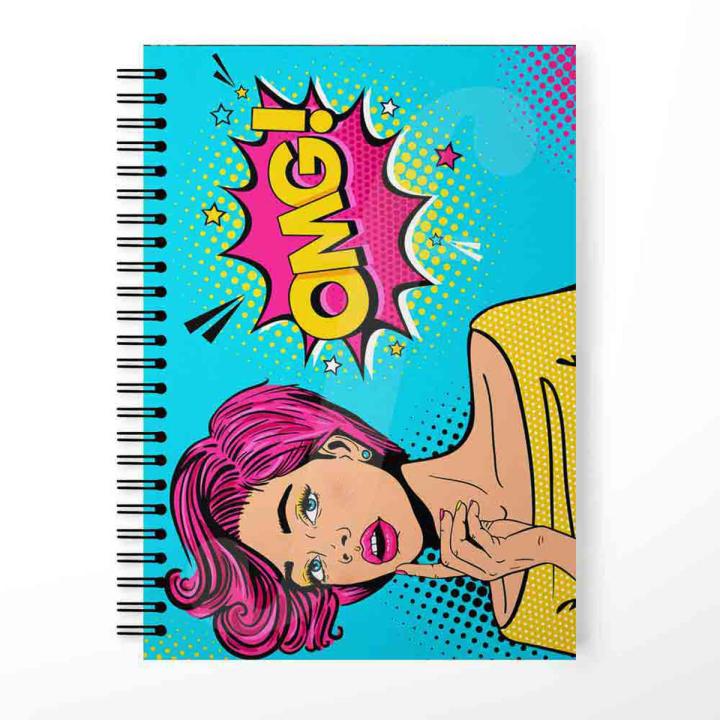 Oh My God Design Spiral Notebook Printed Customized Notebooks for University College and Best for Students cute Notebooks by Favourite Plus