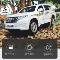 Toyota Land Cruiser Prado Front Doors Open With Lights and Music Simulation Luxury SUV G25 Model Car - Pull Back Alloy Metal Diecasts Off-road Vehicle Birthday Gift for Boy Children 1:36 Scale - Size Approx. 5 Inches - White. 