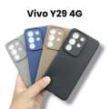 Vivo Y29 4G Back Cover Soft Leather Design Silicone Case with Camera Protection. 