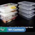 Pack of disposal boxes_ Transparent Boxes_Plastic foid containers_lunch boxes. 