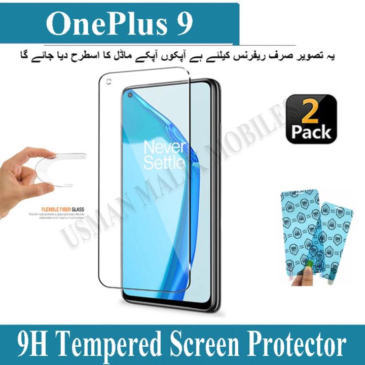 Pack Of 2 OnePlus 9 Tempered Glass Screen Protector ( NO Black Border) Un-Breakable Polish Glass 9H Gorilla Flexible Protector