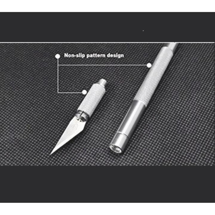 imported Quality Sharp Set of 7 Metal Precision Cutting knife Pen Cutter Precision Knives Extractor Style Hobby For Crafts Art Cutting Chisel Tool Sculptor Paper Carving Polymer Clay
