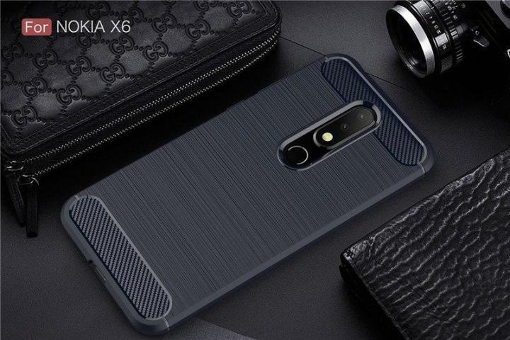 Nokia%206.1%20Plus%20Carbon%20Fiber%20Brush%20Mark%20Antishock%20Drop%20Resistance%20Silicon%20Tpu%20Case%20Back%20Cover%20-%20Image%203