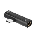 Portable 2 in 1 type C charge connector audio headphones adapter for MIUI Huawei. 