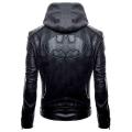 Batman Black Hood Leather Jacket Biker Leather Jacket For Men. 