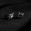 Trend Black Zircon Star Stud Earrings for Men Women Black Couple Personality  Earrings Party Accessories Jewelry. 