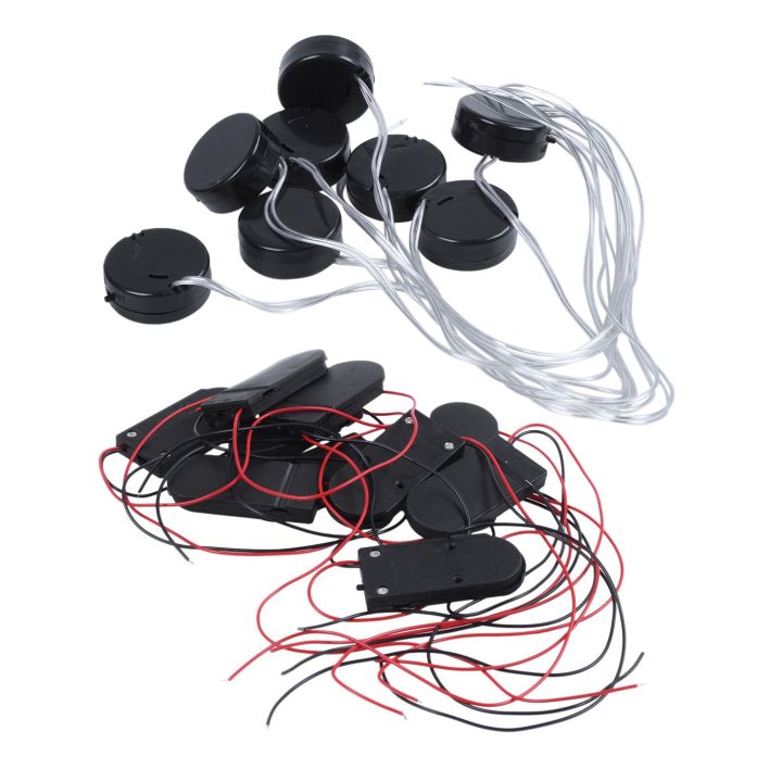 10PCS ON/OFF Switch 2 x 3V CR2032 Cell Button Battery Holder For LED & 8Pcs Black Wire Lead 2X3V CR2032 Coin Cell Button Battery Holder Case