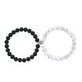 2Pcs Magnetic Crown Couples Bracelets Natural Stone Beads Bracelet Matching Bracelets for Lovers Valentine's Day Gift. 