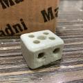 Pack of 6 porcelain ceramic connector stip 15A 500v. 