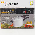 Kitchen Crown 5, 7, 9 & 11 Ltr (Delux) Pressure Cooker Good Body - Pressure Indication Pin Pressure Control Weight. 