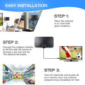 DVB-T2 Digital TV Antenna 3000 Miles Amplifier 4K 8K 25DB High Gain HD DTV Box Digital Amplifier Indoor Active Aerial Flat Design for Smart TV Car Travel indoor. 