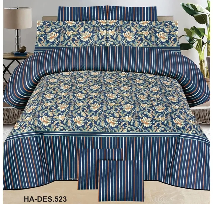 Beddys%20Studio%20Double%20%20King%20Size%20Printed%20Bedsheet%20Set%20With%202%20Pillow%20Cover%20(19%20x%2029)%20Inches%20-%20Image%204
