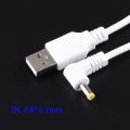 【NEW】 DC Power Plug USB Convert To 4.0*1.7Mm/DC 4.0X1.7 White Black L Shape Right Angle Jack With Cord Connector Cable. 