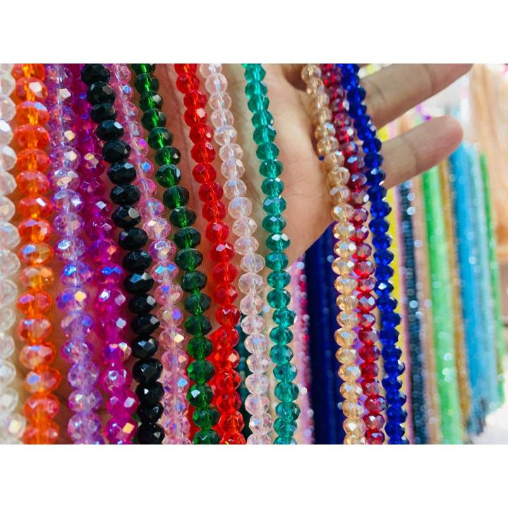30 Strings Mix Colours 85 Pcs in one String 6mm Crystal Beads for suiting