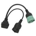OBD2 Y Splitter Scanner Cable, High Flexibility OBDII 6Pin 9Pin Cable for Car. 
