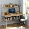 47 Inches Space Saving Writing Study Table Home Office Desk PC Laptop Table Computer Desk with Hutch & Bottom Bookshelf. 