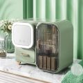 Makeup Organizer Storage Box With Mirror, Skincare Cosmetic Organizer Large. 
