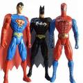 Pack of 3 pcs - Avengers Super Hero Action Figures With Led Light Toys For Kids and Boys Move able Spider Man Bat Man Super Man Spiderman Superman Batman Size 17 Cm. 