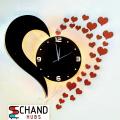 Chand Hub Heart Shape Wall Clock | Wall decoration items |  Wall decoration For Bedroom, Girls Room Adhesive Wall Clock & Gift peace. 