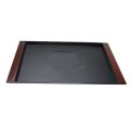 Set of 4 pcs Plastic Fast Food Tray Restaurant Serving Trays For Tea Cake Kitchen Bar Dinnerware European Hotel Long Plate Black. 