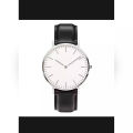Black Leather strap watch for men & womens - Analog watch - Fashion watch(black). 