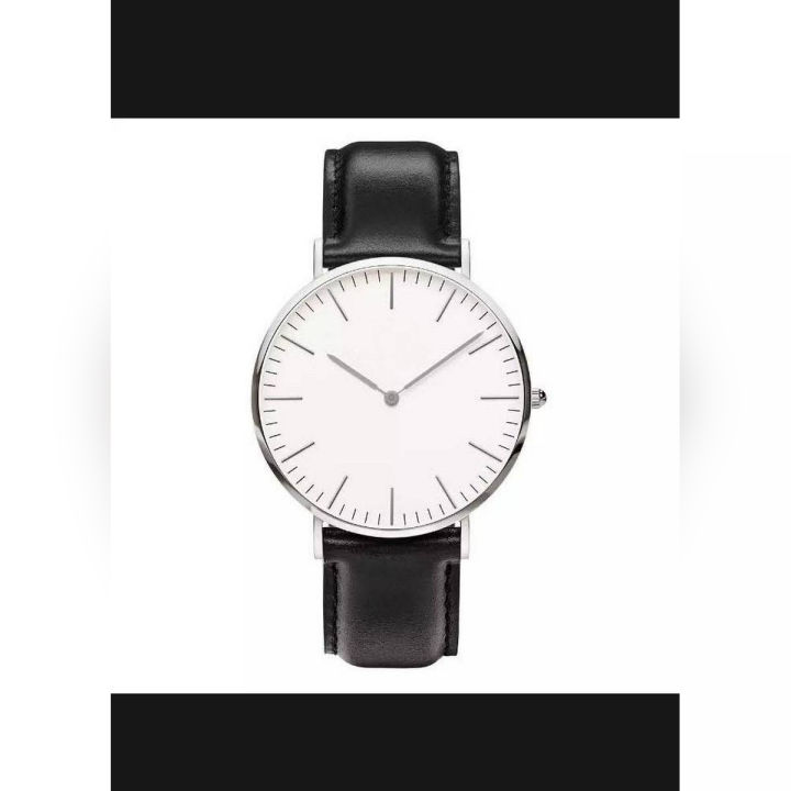Black Leather strap watch for men & womens - Analog watch - Fashion watch(black)