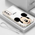 Casing For VIVO V2043 V2032 V2026 V2029 V2027 V2052 V2038 V2042 V2054 V2037 V2048 1935 1938 1901 1902 1904 1906 Stylish Mickey Mouse Rubber Phone Cover Glossy Electric Plating Case Shockproof Casing. 