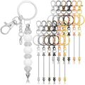 12Pcs Beaded Keychains in Bulk Kit Blank Keychain Making Supplies DIY Keychain Supplies Set for DIY Jewelry Making. 