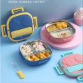 Homio Tedemei original stainless lunch box 2&3 Grid/Compartments with spoon air tight lunch box For students. 