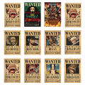 Anime One Piece Gear 5 Luffy Sun God Nika Bounty Wanted Posters Law Kid Figures Vintage Living Room Wall Decoration Sticker Toys. 