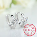 QiaQia Baby Princess 925 Silver Butterfly Zirconia Small Hoop Earring For Girls Child Wome Beautiful Aros Huggies Earring Jewelry. 