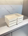 Three-Layer Jewelry Organizer Box for Women – Large Capacity Storage Case for Earrings, Rings, Necklaces, Bracelets – Imported Display Jewelry Holder. 