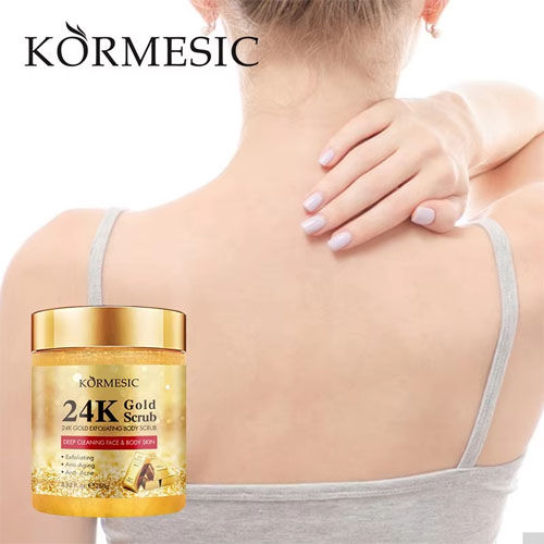 KORMESIC 24K Gold Natural Whitening Salt Sugar Exfoliating Body Scrub 400g in pakistan