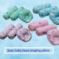 3pcs New born baby pillow Set Newborn baby Head Shaping Pillow - Export quality 100% cotton fabric [ RANDOM COLORS ]. 