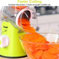 Geedel Rotary Cheese Grater, Kitchen Mandoline Vegetable Slicer with 3 Interchangeable Blades, Easy to Clean Rotary Grater Slicer for Fruit, Vegetables, Nuts. 