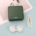 Contact Lens Case Travel Kit Matte Travel Portable Solid Color Lens Cover Container Beauty Pupil Storage Soaking Box Eyewear Accessories. 