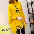 I Love Coffe Printed Poncho Shawl Style Top Fleece Poncho/Top For Women Winter. 