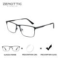 ZENOTTIC Alloy Square Progressive Prescription Glasses for Men Women Anti Blue Light/Photochromic Optical Eyeglasses. 