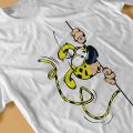 Marsupilami Blue Wall special tshirt Gaston Lagaffe comic casual polyester T shirt summer T-shirt for adult. 