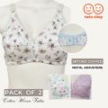 Twin Shop Pack of 2- Cotton Bra for Women Girls| Non Padded Ladies Brazier| Irani Bra - Bra For Girls. 
