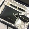 Customize Name On Wallet Keychain and pen With Gift Box Packing (PERFECT GIFT TO SEND YOUR FATHER , HUSBAND , FIANCE OR ANY ONE). 